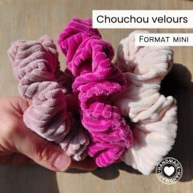 Chouchou en velours mini rose | Ma Choupinette création