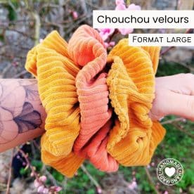Chouchou en velours XXL orange | Ma Choupinette création